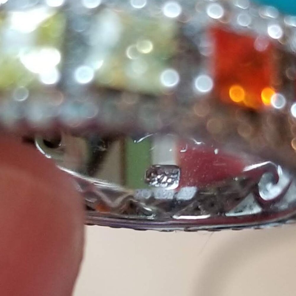 Vibrant Sterling silver rainbow eternity ring, size 5.5 - Picture 9 of 9